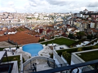 View of Porto from the Portman Hotel (with its Port Bottle shaped Swimming Pool)